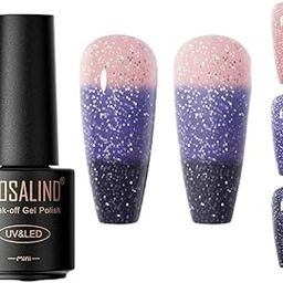 ROSALIND UV Gel Polish Soak Off 7ml Thermal Nailpolish from BELLE GAGA Pure Color Change Nail Gel Bright For Nail Art Nail Polish Need LED/UV Lamp to Cure (C511)-image-45