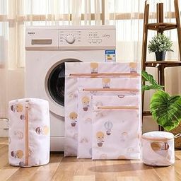 HomeCloud Mesh Laundry Bags | Safeguarding Delicate Fabrics in Your Washing Machine | Set of 5 with Zip Lock for Delicate Clothes, Stockings, Underwear, Bras & Lingerie (Beige)-18