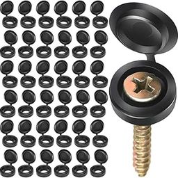 Serplex® 300Pcs Plastic Hinged Screw Cover Caps, Folding Screw Cover Cap, Snap Washer Covers Flip Tops for Covering Screw Heads, Screw Protection for Home & Industrial Use (Black)-image-8