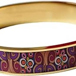 Decorative Bangle Bracelet,Purple Floral Pattern, Fashion Jewellery for Women,italian enamel coating bracelet,side open, DEMI FYING JEWELLERY-image-77
