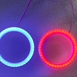 70MM COTTON 2PC RED&BLUE COB RING Halo Ring CAR BIKE 70MM DRL Daytime Running Light Bright Led Ring Bike COB LED Angel Eyes For All Cars & Bikes DRL Halo Ring-image-61