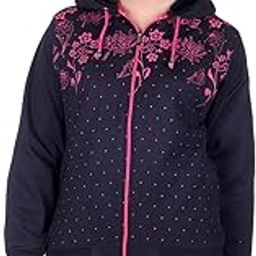 Women's Flower Print Sweatshirt with Hoodies, Fleece Material Full Sleeves, (Pack of 1)-image-98