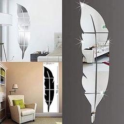 Wall1ders Plume Feather Silver, Mirror Stickers for Wall, Acrylic Mirror Wall Decor Sticker, Wall Mirror Stickers, Acrylic Stickers, Wall Stickers for Hall Room, Bed Room, Kitchen.-image-22