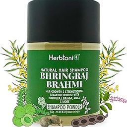 HerbtoniQ Bhringraj Brahmi Shampoo Powder with Organic Ingredients Amla Shikakai Hibiscus and Many More | For Hair Fall Reduction, Dandruff Control, Helps Hair Growth | Unisex Product | 500 Gram-9