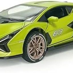 Ice Hot 1:32 Lamborghini Sian Die-Cast Alloy Toy – Green Sports Car Model with Pull Back Action, Lights, Music & Openable Doors – Metal Collectible Toy for Boys, Kids & Car [Multi Colour]-image-77