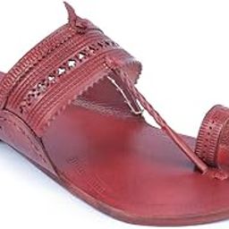 Men's Stylish Durable Kolhapuri Chappal Striking Red Brown Color Anti Slip Design Slippers Smooth and Comfortable Flip Flops Handmade Traditional Sandals-image-96
