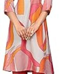Aika Creation Women's Cotton Blend Printed Readymade Kurti Pent Set (MPP VANI ORANGE-New)-image-35