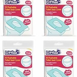 Littloo Flushable Toilet Seat Covers – 10 Pcs | Disposable, Biodegradable & Hygienic Paper Seat Covers | Travel Essentials | Fits Most Toilets | Ideal for Public Restrooms (Pack of 4)-image-69