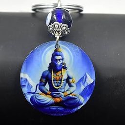 Lord Mahabali Hanuman Blue Evil Eye Keychain for Men and Women-image-98