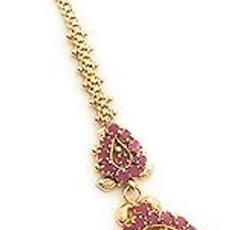 Traditional Micro Gold Plated American Diamond Studded Maang Tikka for Women and Girls-image-85