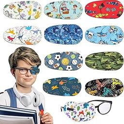 HANNEA® 10Pcs Single Lens Cover for Kids, Lens Patches for Vision Correction, Cartoon Lazy Eye Patches for Kids Eyeglasses Slide-in Removable Single Lens Cover Patches-11