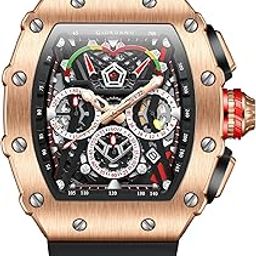 Multifunction Watch - with Day, Date, and 24-Hour Sub-Dials” | Water Resistant Square dial Unique Design Wrist Watch for Man | Best Gift for Males-20