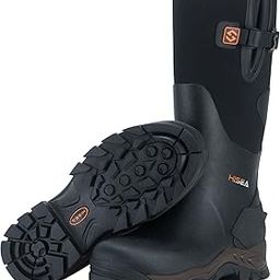 Rubber Hunting Boots for Men Waterproof Rain Boots for Mud Working Farming Fishing, Adjustable Calf-picture-29