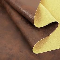 LOTOFUN Upholstery Faux Leather Sheets: 52"x36" Brown Distress PU Artificial Leatherette Vegan Synthetic Pleather Fabric by The Yard for DIY Crafts-image-21