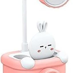 Celebrino Plastic 3 in 1 USB Chargeable Led Light Table Night Lamp for Kids Bedroom with Pencil Sharpener & Pen Holder Stand for Girls & Boys (Multicolor)-5