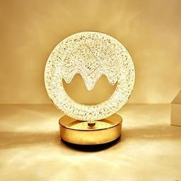 ANKRI Crystal Round Table Lamp Cordless Luxury Lamp 3 Colors Steeples Dimmable Desk Light USB Rechargeable Touch Control for Bedroom Decorative Mountain Shap Diamond Night Stand-image-76