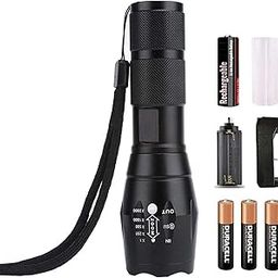 Torch Light, LED Tactical Flashlight S1000 - High Lumen, 5 Modes, Zoomable, Water Resistant, Emergency Light - Best Camping/Outdoor/Hiking (Batteries Included) (Torch Light)-42