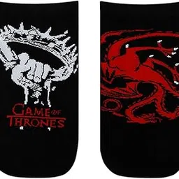 balenzia X GAME OF THRONES socks for Men- Made wilth Cotton and Nylon- Lowcut Ankle socks for men | Liners/No Show/Invisible/Loafers socks for Men- Pack of 2 Pairs (Free Size)-picture-36