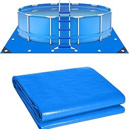 16Ft Square Swimming Pool Ground Cloth, Waterproof Heavy Duty Swimming Pool Liner Pad Ground Cloth Mat for Above Ground Protector Pad Pool Tarp-27