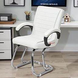 RATISON Special Director Principal Manager Office Visitor with arm Rest with Double Pipe Frame and Cushioned seat Back (1, White, Double Pipe Frame)-image-70