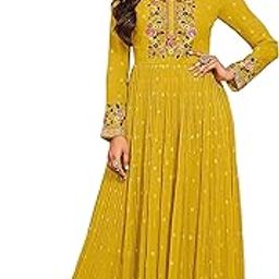 Anarkali Georgette and Santoon Floor Length Gown For Women | Semi-Stitched Gown For Women 2024 | Gown in Clothing & Accessories-picture-19