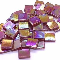 Coral Vermilion HK118 Glass Mosaic 15x15mm tiles 100 gm pack-image-17