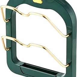 Pot Lids Holder Practical Lid Storage Organizer for Wall Cabinet Door Pantry Green-picture-24