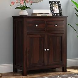 MAYOOR ART Solid Sheesham Wooden Sideboard Cabinet with 2 Drawers & 2 Door Storage for Living Room & Office | Sideboard Tv Cabinet with Drawers and Shelf Storage for Home | Walnut Finish-image-90