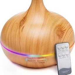 Inditradition Aromatherapy Humidifier Diffuser for Home | Ultrasonic Essential Oil Aroma Diffuser for Home (with Multi-Colour LED, 6 Inches Long, 550ml Tank) - Wooden Oak Brown-5