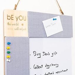 IVEI Combination Board with Pin Board & Whiteboard Best Gift for Home, Office, School | Office Wall Accessories | Utility Boards (Quote - Grey)-0