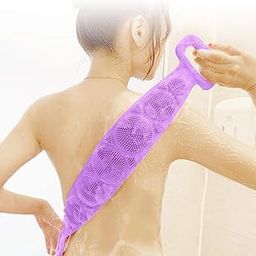 Puthak Silica Gel Bath Towel Rub Brush Pull Back Strip Rub Back Belt Bathroom Tools-image-20