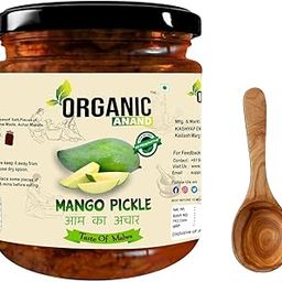 Organic Anand Smoked Homemade Mango Pickle 500gram | Khatta Aam ka Achar Neemwood Spoon | Preservatives Free with Ayodhya Ram Keri | Low Salt-image-13