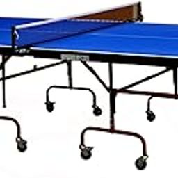 Stag Club Table Tennis Table Top Thickness 19 Mm with Net Set, Table Cover, 2 Racquets and 6 Balls Features Quick Assembly and Play Back Mode (Blue)-21