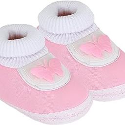 0 To 6 Months Baby Boys & Girls Cotton Butterfly Slip On Baby Booties-BT375-image-87