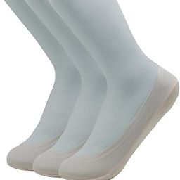 Women's Nylon No Show Socks (Pack of 3) Peach-image-40