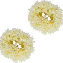 JWELLA 2 Pcs Artificial White Flower Gajra Hair Accessories for Women & Girls | Reusable Floral Juda Veni Gajra for Bun Hairstyle | Traditional Festive Gajra-image-11