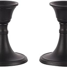 VOIDROP Set of 2 Candle Holder Black. Decorative Taper Candles for Candlesticks. Black Candle Holder Set of 2.Black-image-32