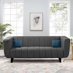 FURNY Kia 2 Seater Fabric Sofa Set (Dark Grey)-image-70