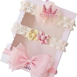 SYGA Kids Hair Accessories, Baby Girl Bow Tie Headbands, Pink and White-image-27