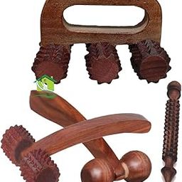FA INDUSTRIES® Wooden Acupressure Manual Massager Wooden Back, Neck, Face and Jimmy Therapy Combo Kit For Stress, Pain Relief (Set of 4)-20