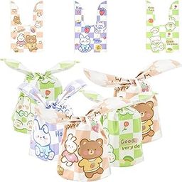 HASTHIP® 50Pcs Gift Bags Small Size Cute Cartoon Print Return Gift Bags Gift Covers Pouch Holiday Party Gift Packing Bags for Kids Birthday, Party, Children's Day, Christmas-picture-10