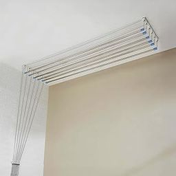 amazon basics Stainless Steel Heavy Duty Ceiling Cloth Dryer (6 Pipes x 8 Feet) – UV-Protected Ropes & Pulley System – Space-Saving Drying Stand for Balcony-image-94