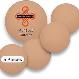 Decor Bunch MDF Wooden Circles, 5 Pieces Round Wood Slices, 6" x 6" Inch, 2mm Thickness, Natural Unfinished, for DIY Crafts-image-3