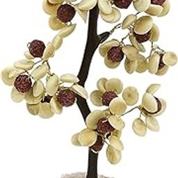 Rudraksha Gomti Chakra Tree with 108 Beads & Natural White Quartz Base| 23 CM | Vastu Feng Shui Decor | Positive Energy Spiritual Bonsai Tree for Home Office Gift-image-49