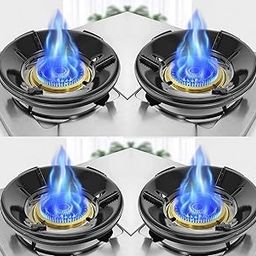 Gas Saver Burner Stand, Gas Burner Cover, Gas Saver Jali, Home Gas Stove Fire & Windproof Energy Saving Stand Gas Stove Stand Protector Max Gas Saviour (Silver) (4)-picture-17