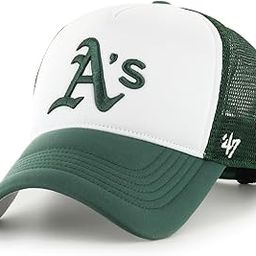 47 Oakland Athletics White Green MLB Tri Tone Foam Offside Trucker Cap - One-Size-image-86