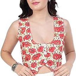 Women Floral Printed Waistcoat – Sleeveless Slim Fit Jacket for Women, Stylish Button-Up Waistcoat for Office, Party & Casual Wear, Lightweight & Comfortable Women’s Vest-picture-9