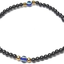 Feng-Shui Natural Crystal Anklets Beads Energized and Affirmed Combo Stone Anklet, Beauty Enhancement, Jewellery for woman and Girls (Black Agate)-image-7