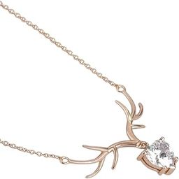 925 Sterling Silver Deer Cubic Zirconia Rose Gold Plating Pendant Necklace | Gift for Women and Girls | With Certificate of Authenticity and 925 Hallmark |Rakhi Gift for Sister-image-44
