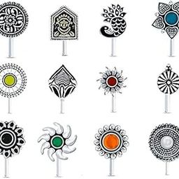 Oxidised Nose Ring, pin For Women & Girls | Pressing Nose Ring, Pins Combo Set For Stylish Women-picture-8